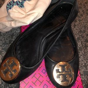 Tory Burch black ballet mestico shoes size 7 w/box